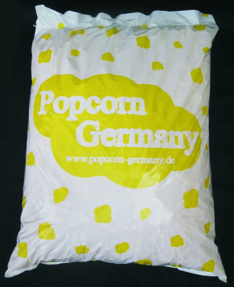 Fertiges Popcorn süß zum selbst Abfüllen mit Tüten+Klipse 100L/5kg im Karton 